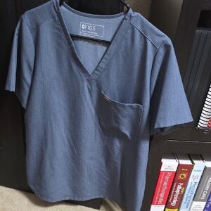 Figs Heather Denim Catarina V-Neck Tee